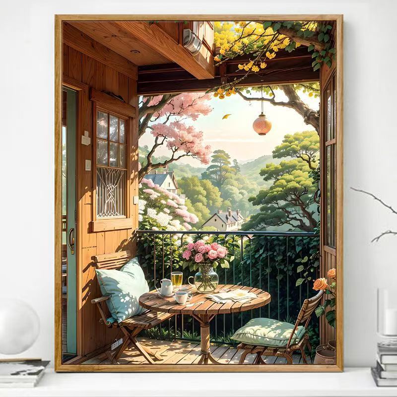 Gemütlicher Balkon Kunstdruck Brehn
