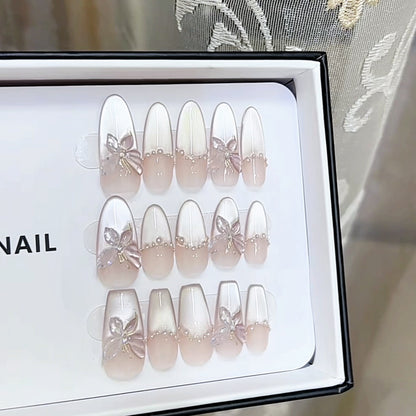 Premium Dekorative Druck-Nägel Set mit Schmetterlingen Brehn
