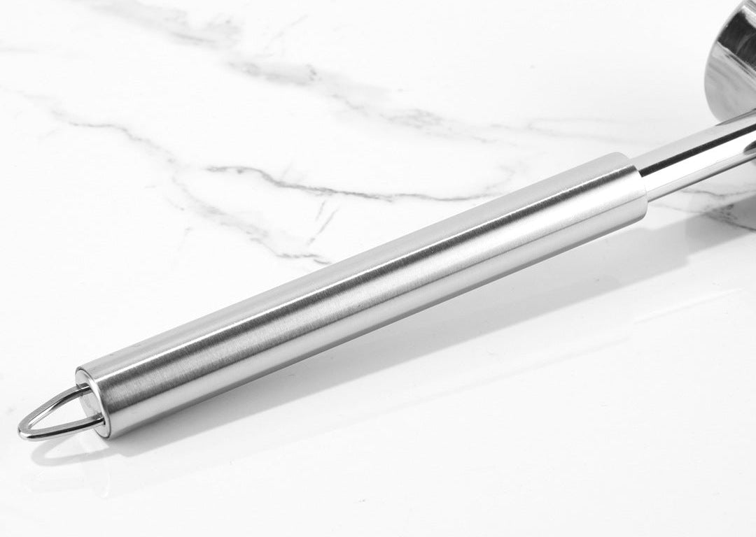 Rostfreier Edelstahl Fleischklopfer mit Gezahnter Schlagfläche, Langem Ergonomischem Griff und Aufhängeöse Brehn