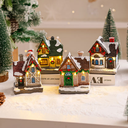 Dekoratives Weihnachtsdorf mit Lichtern Brehn