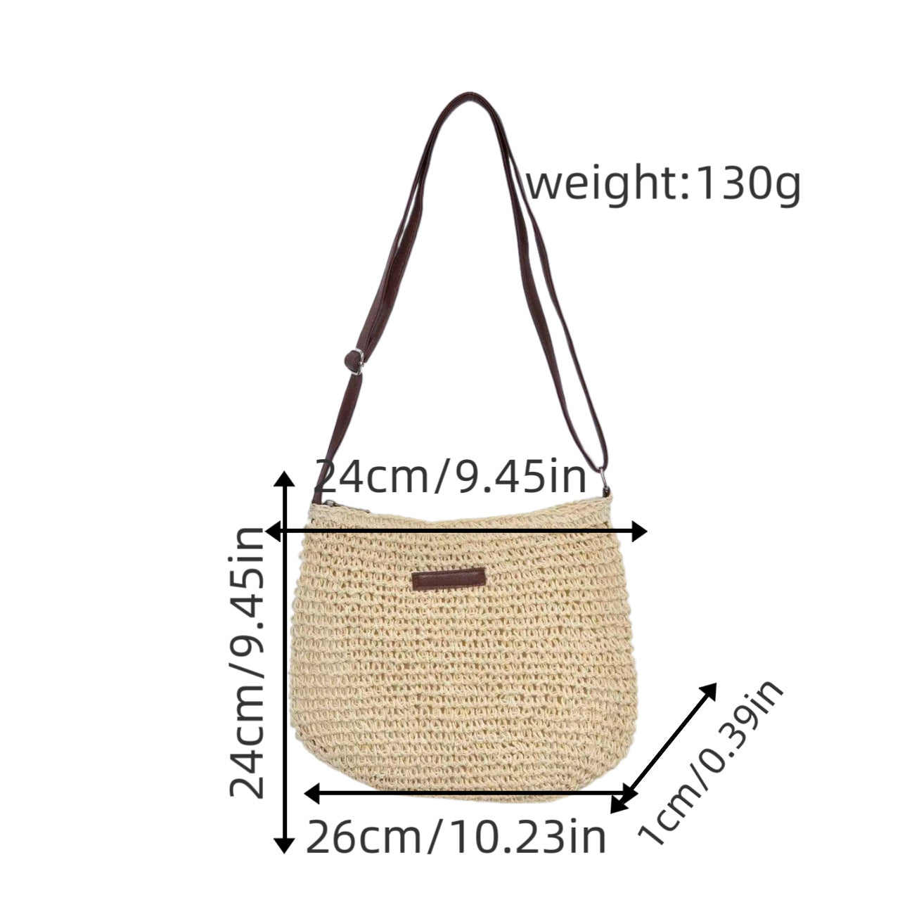 Handtasche Aus Handgefertigtem Naturmaterial mit Verstellbarem Schulterriemen Brehn