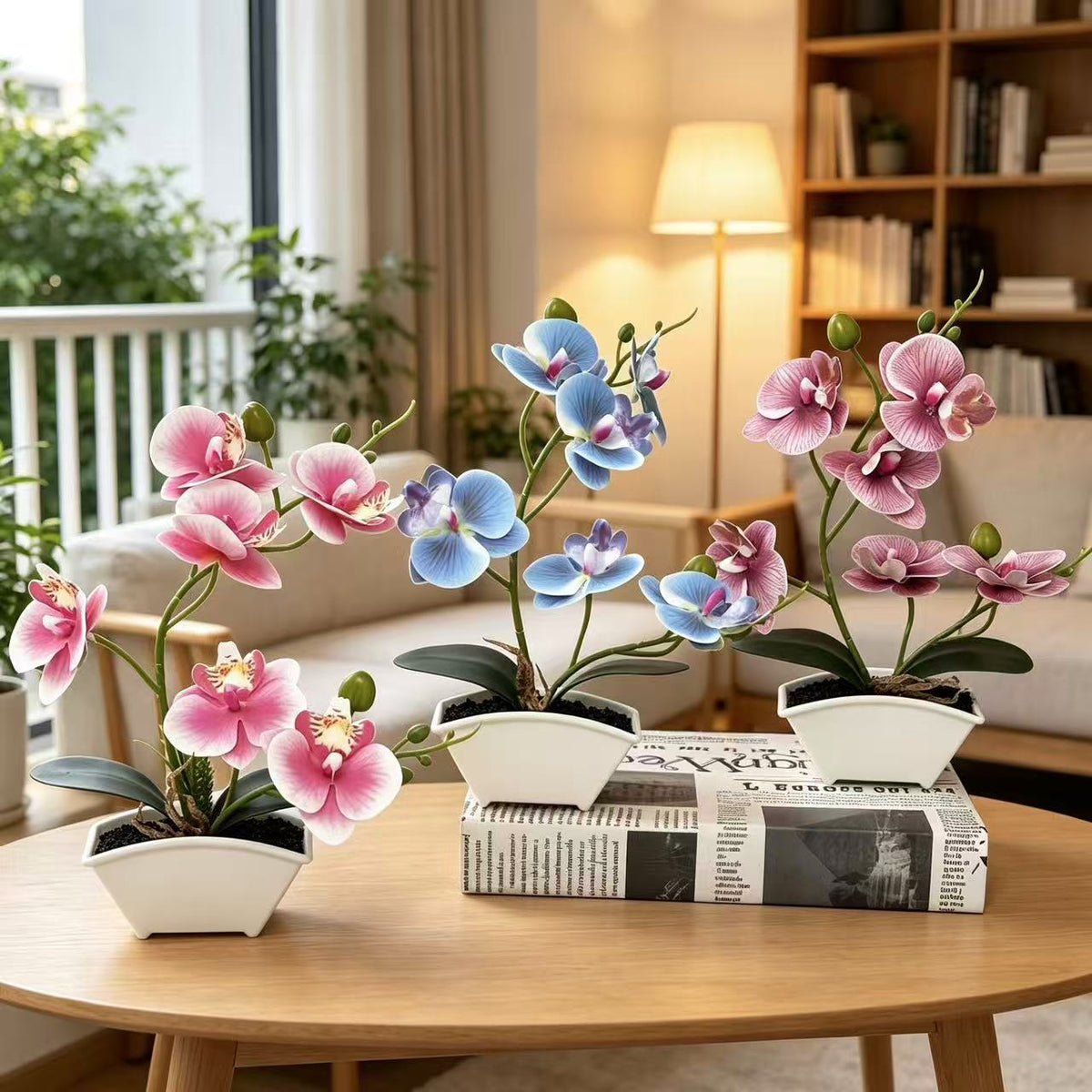 Elegante künstliche Orchideenpflanze für die Wohnkultur drinnen