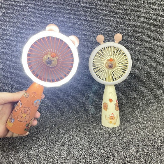 Unisex Tragbarer Handventilator mit LED-Beleuchtung und Tiermotiv Brehn