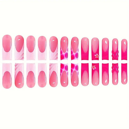 Künstlerische Nagelverstärkungen mit floralem Design Brehn