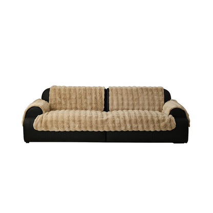 Hochflor-Sofaüberwurf-Set aus Kunstfell mit Sitz-, Rücken- und Armlehnenbezügen Brehn