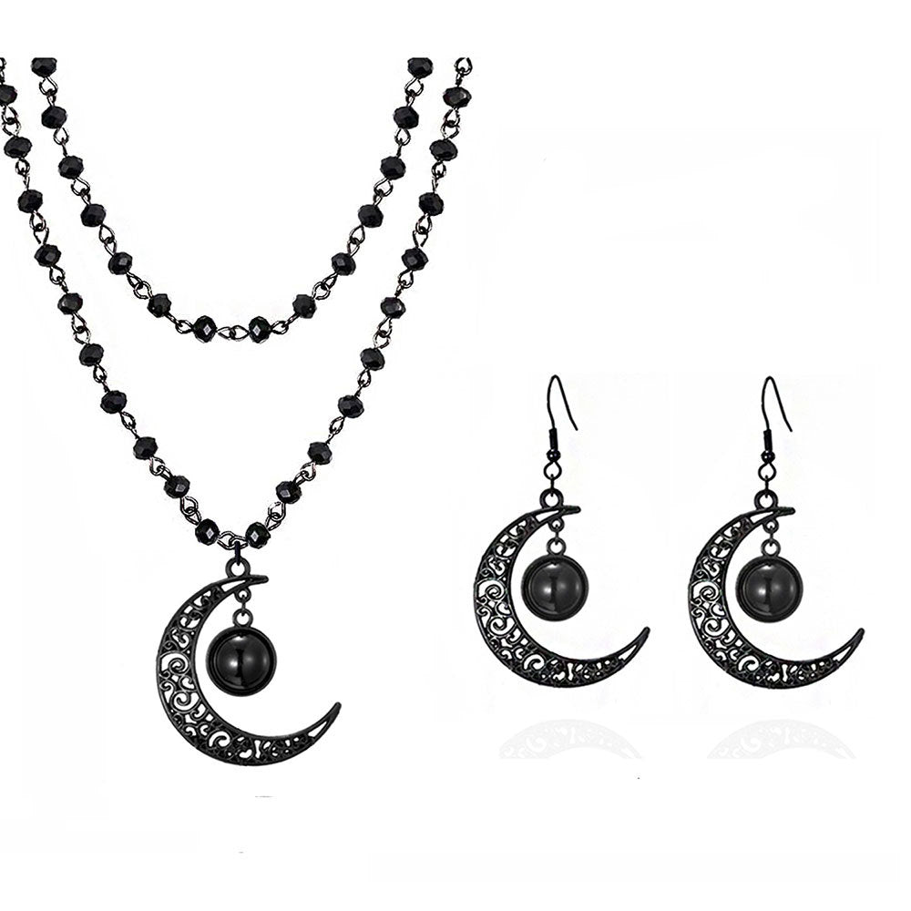 Schichteter Kristall-Mond Schmuckset Brehn