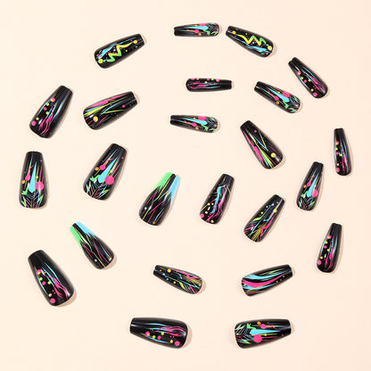 Neon Abstract Artistic Nail Art Extensions Brehn