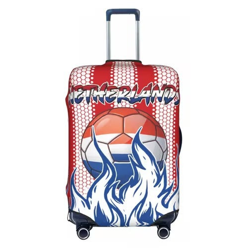 Unisex nan elastische Kofferschutzhülle mit Fußball-Argyle-Motiv, reißfestes Stretchcover für Trolley mit Griff- und Rollenöffnungen Brehn