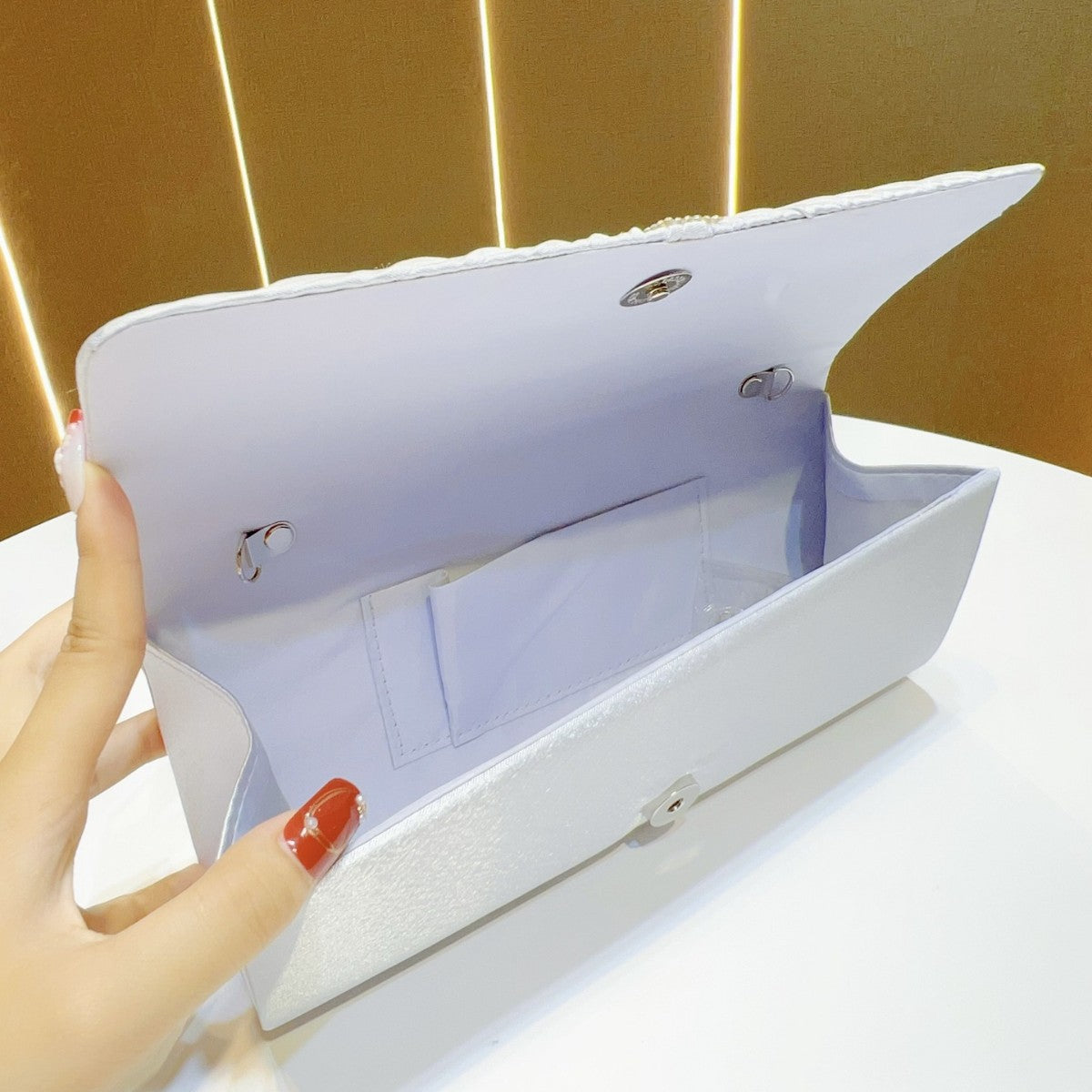 Falten Satin Abend Clutch