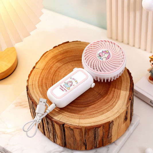 Damen tragbarer Handventilator mit niedlichem Cartoon-Design Brehn