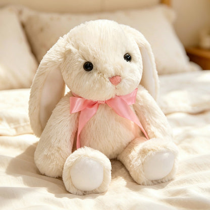 Plüsch Blumenfutter Ohr Bunny Plüschspielzeug mit besticktem Gesicht und lockigem Kunstpelz Brehn