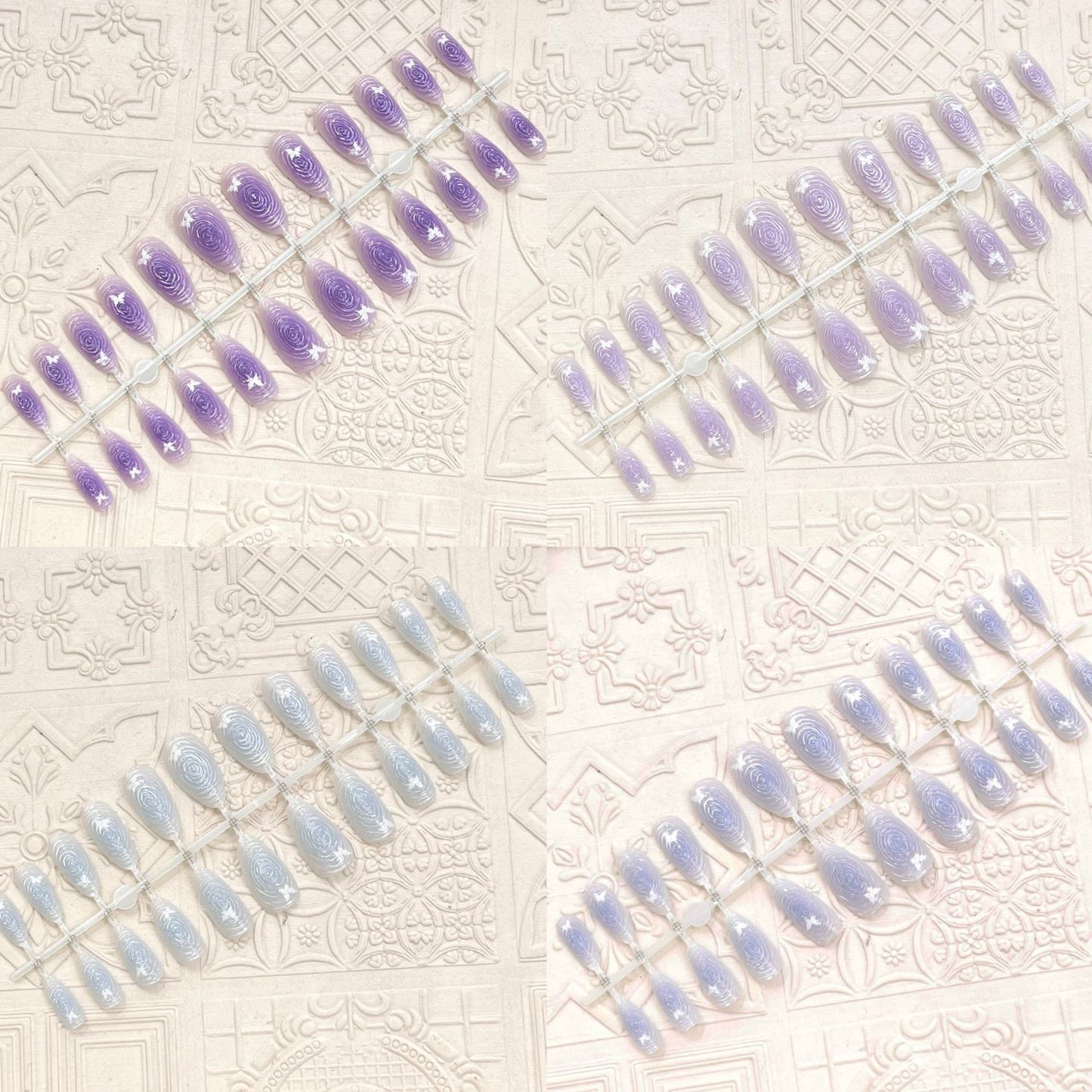 Künstlerisches floral-akzent druck auf nagelset Brehn