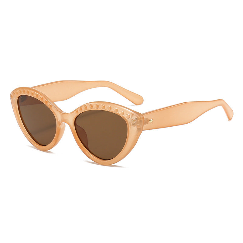 Damen Cat-Eye Sonnenbrille mit glitzernden Details Brehn