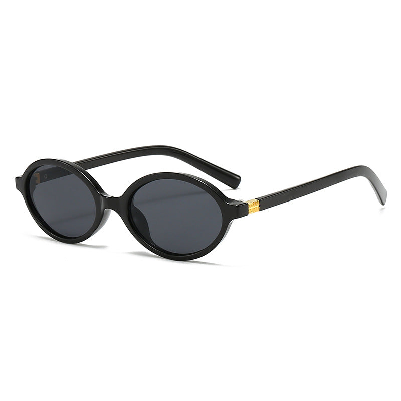 Damen modische ovale Brille mit goldenen Akzenten Brehn