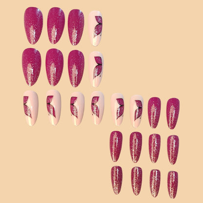 Elegante Glitzer-Schmetterling-Nagelkunst Brehn