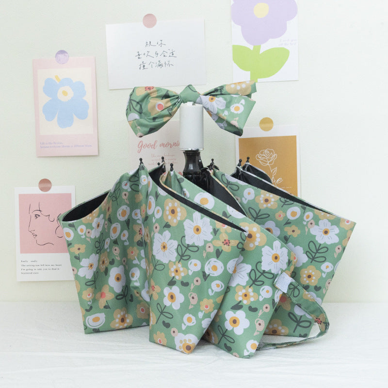 Damen Faltbarer Regenschirm mit bunten Blumenmotiven Brehn