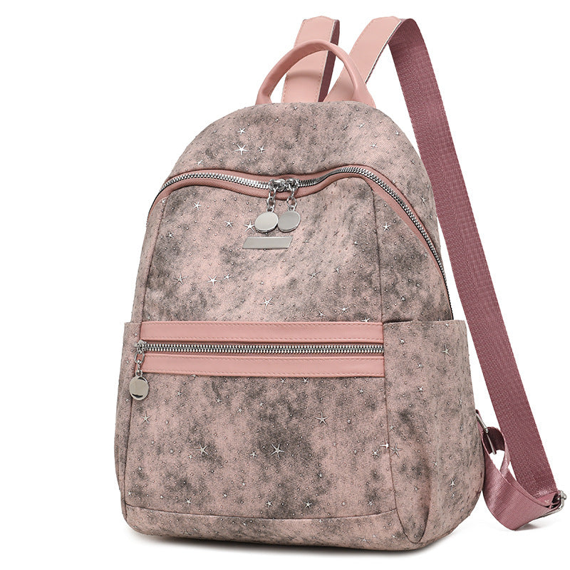 Stern-beschmückter Faux-Suede-Rucksack