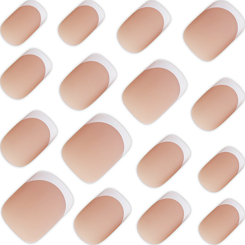 Matte French Tip Press-On Nail Set Brehn
