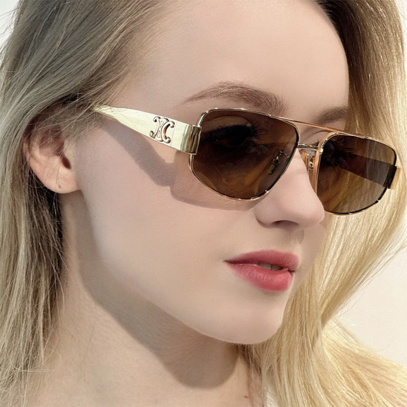 Damen Sportliche Sonnenbrille mit polarisierendem Gläser und elegantem Metallrahmen Brehn