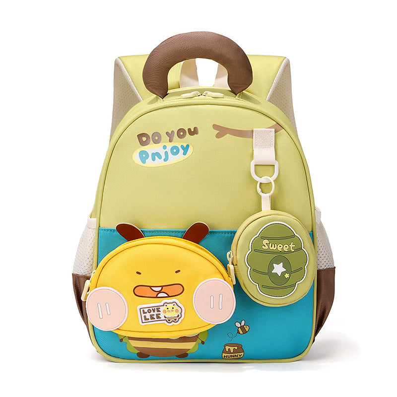 Schulrucksack mit lustigem Charakterdesign für Kinder