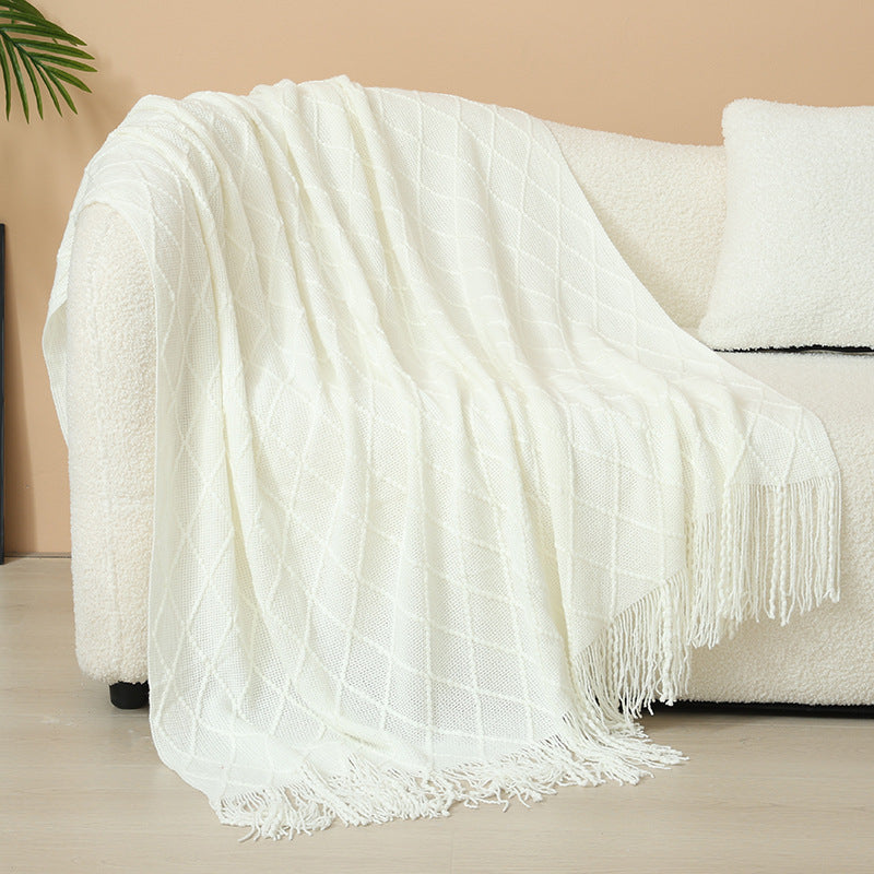 Damen Elegante und stilvolle Wohn- und Kuscheldecke mit Fransen Brehn