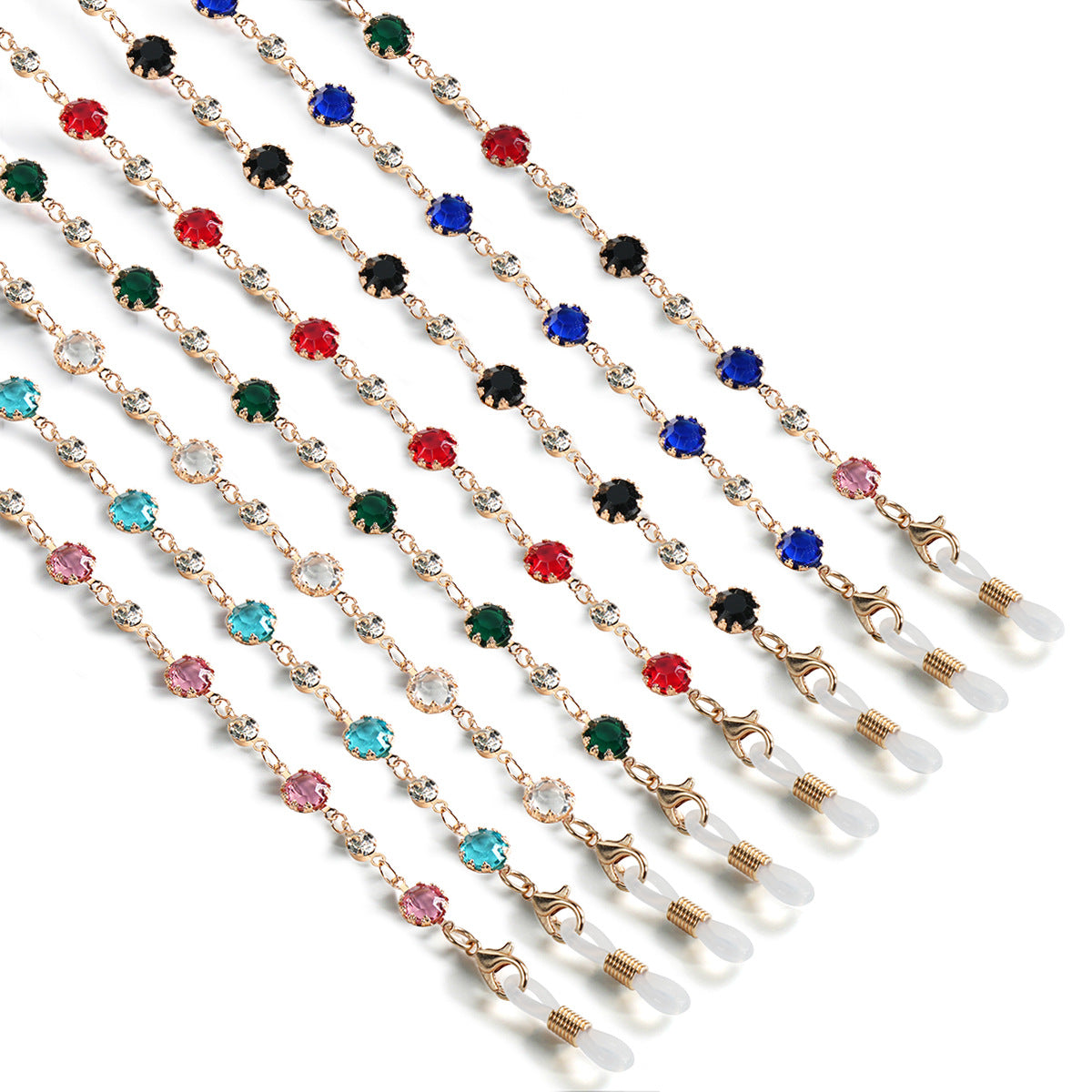Elegante Edelstein-Brillen-Kette Brehn