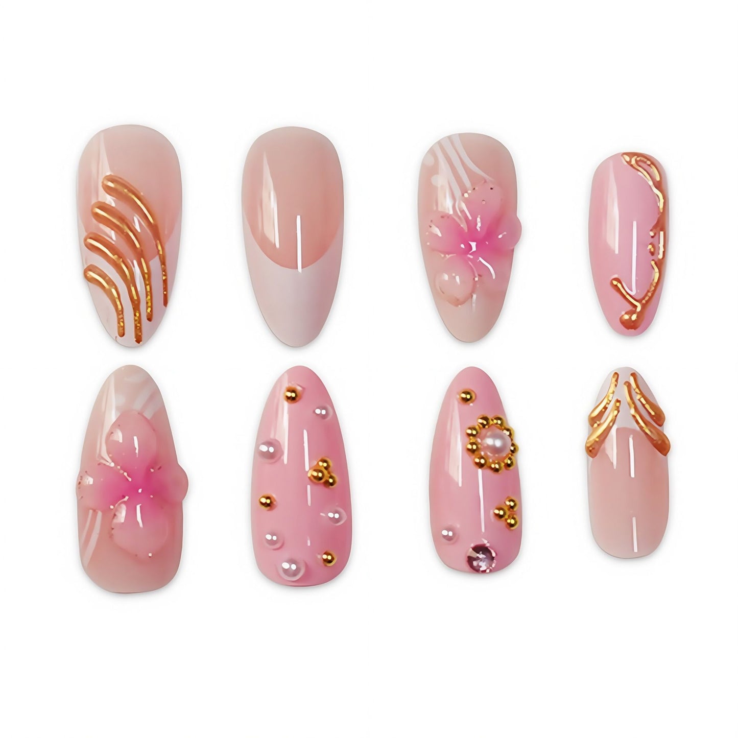 Premium Floral Designer Press-On Nails Brehn