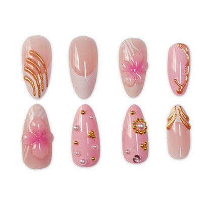 Premium Floral Designer Press-On Nails Brehn