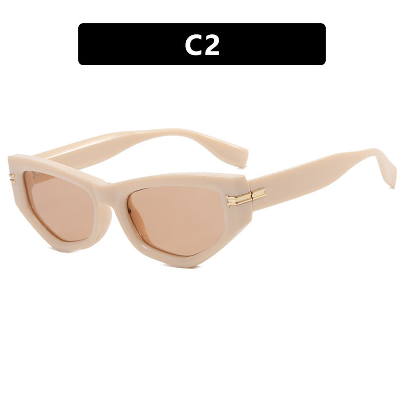 Damen geometrische Sonnenbrille mit geschwungenem Rahmen und schützendem UV-Filter Brehn