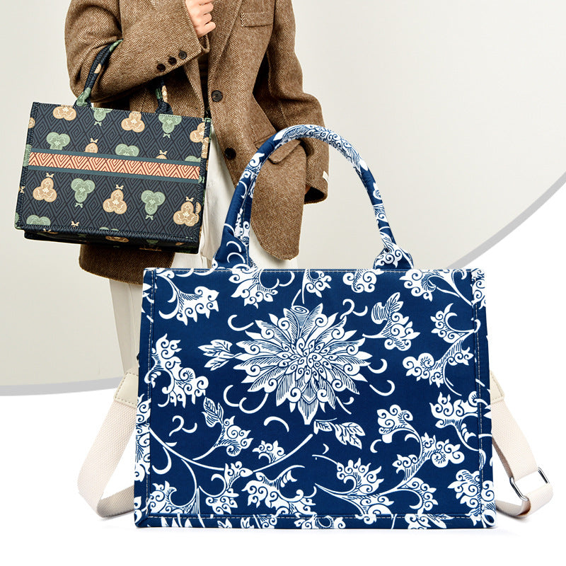 Blumenmuster Schultertasche Brehn
