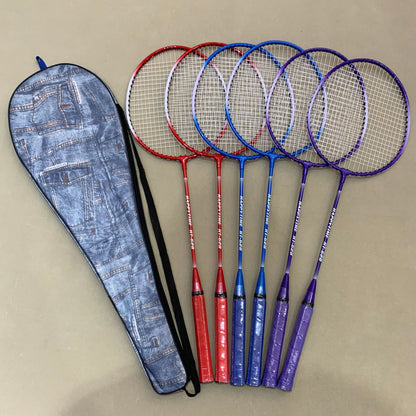 Badminton Schläger-Set mit Mehrfarbigen Rackets und Schutzhülle Brehn