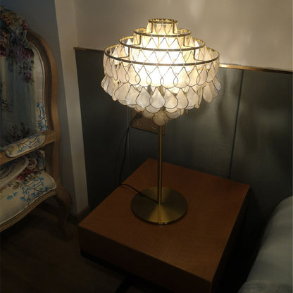Dekorative Capiz-Muschel Tischlampe