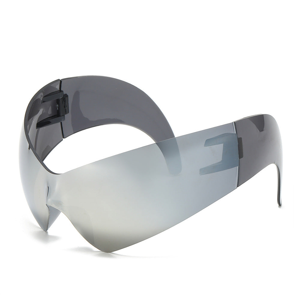 Futuristische Übergroße Shield Sonnenbrille Brehn