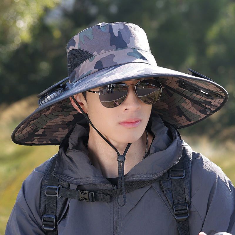 breite Krempe Outdoor-Sonnenhut mit UV-Schutz, atmungsaktivem Netz und verstellbarem Kinnriemen Brehn