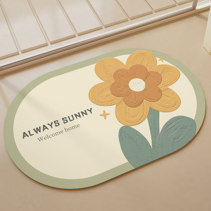 Charmante Blumen Willkommensmatte Brehn