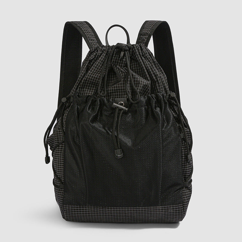 Vielseitiger Mesh-Panel Kordelzug Rucksack Brehn