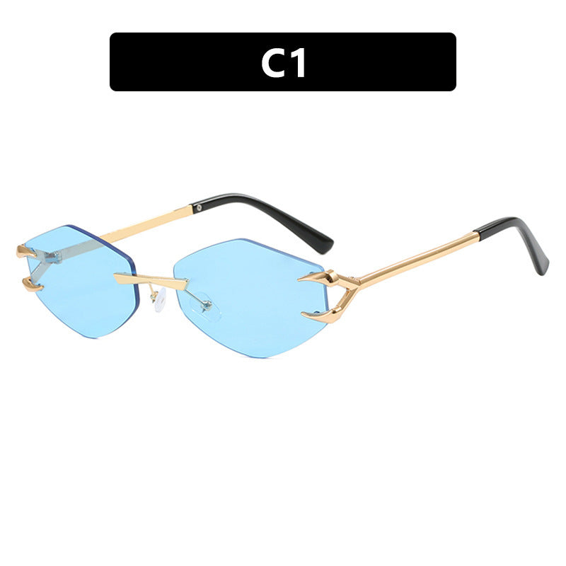 Damen geometrische Designer-Sonnenbrille mit herausragendem Metallrahmen Brehn