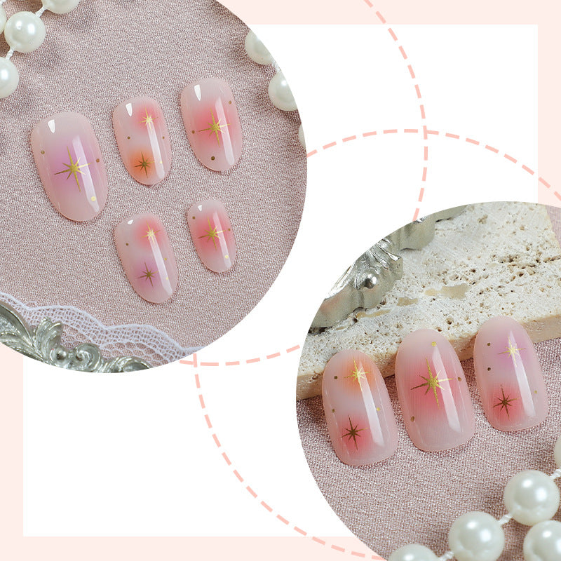 Künstlerischer Press-On Nagelset mit lebhaften Stern-Designs Brehn