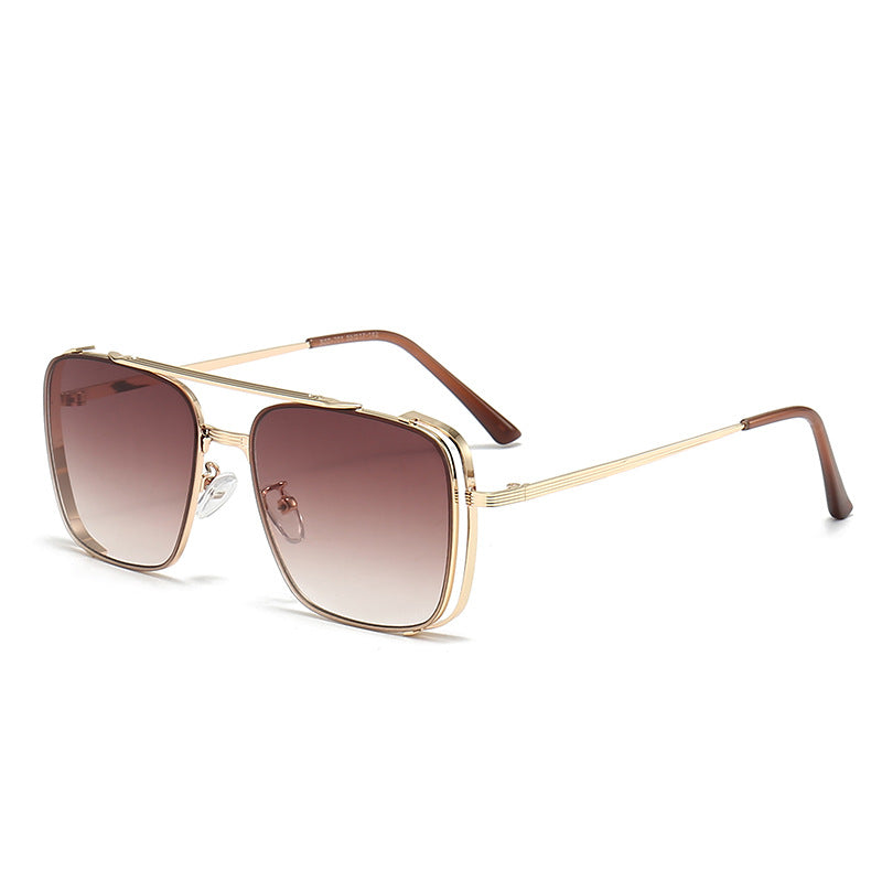 Damen modische quadratische Sonnenbrille mit elegantem Metallrahmen Brehn