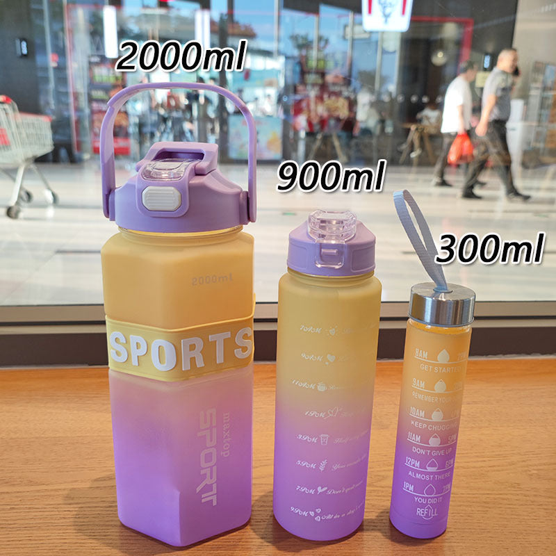Damen Sport-Wasserflasche mit motivierenden Skalen Brehn
