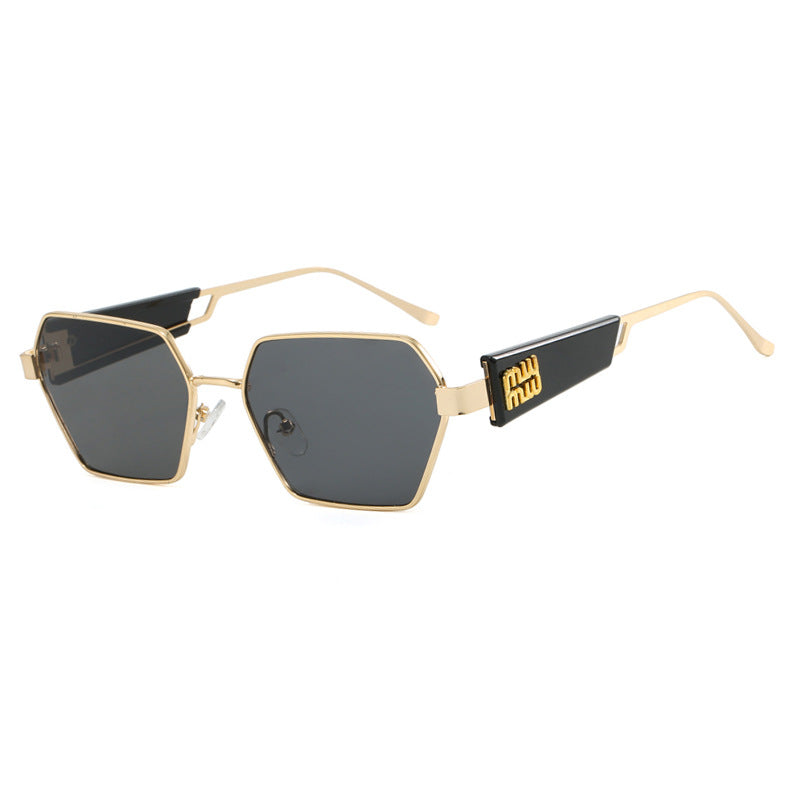 Damen hexagonale Sonnenbrille mit elegantem Metallrahmen und schützenden Gläsern Brehn