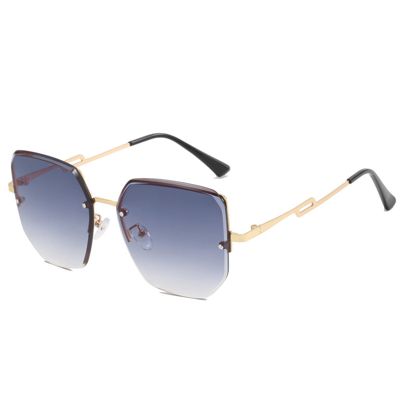Damen geometrische Designer-Sonnenbrille mit verspiegelten Gläsern Brehn