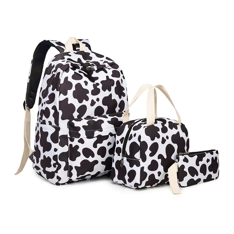 Stylische Kuhflecken-Rucksack- und Zubehörset Brehn