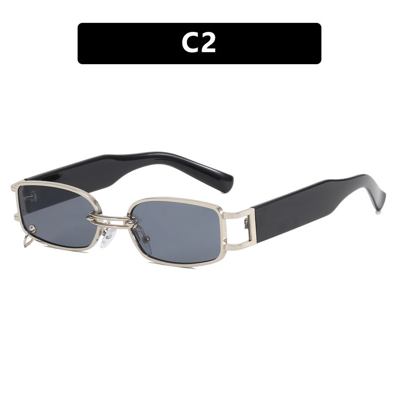 Damen Sonnenbrille im luxuriösen rechteckigen Design mit goldenen Akzenten Brehn