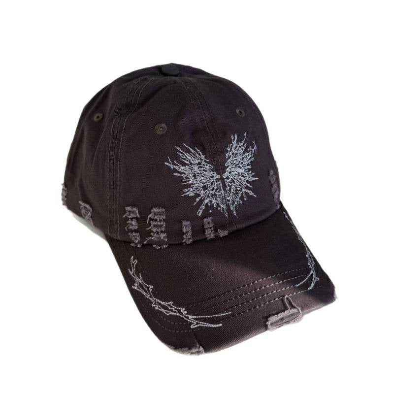 Damen Distressed Graphic Snapback Cap Brehn