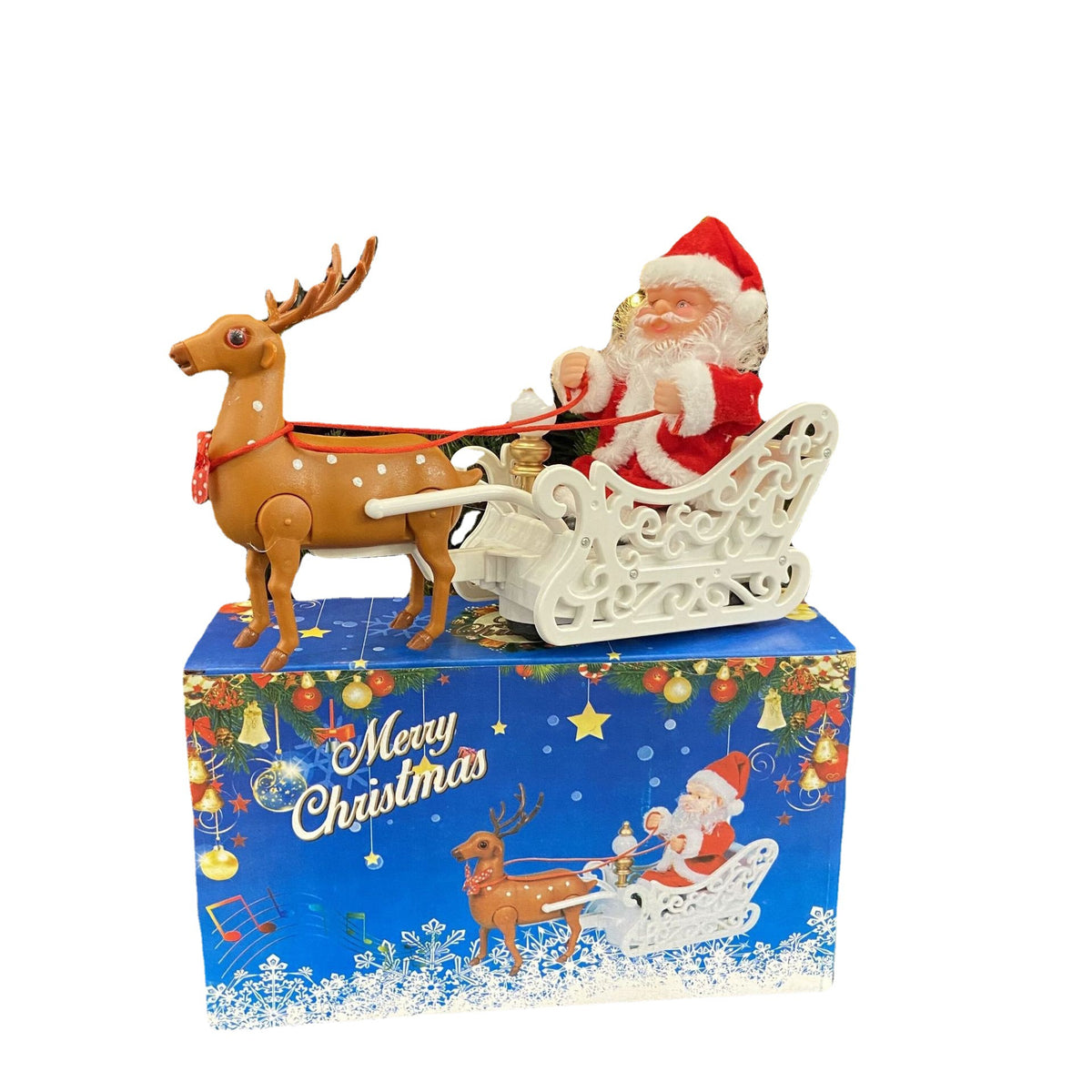 Weihnachtsmann und Rentier Figuren Set Brehn