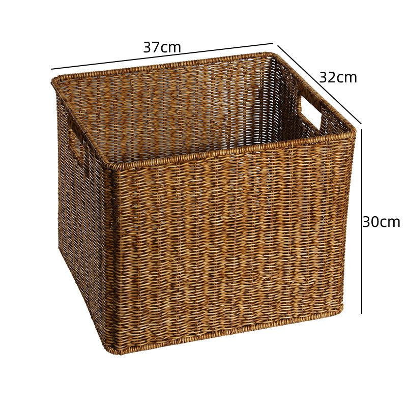 Unisex Rechteckiger Aufbewahrungskorb aus geflochtenem Rattan Brehn