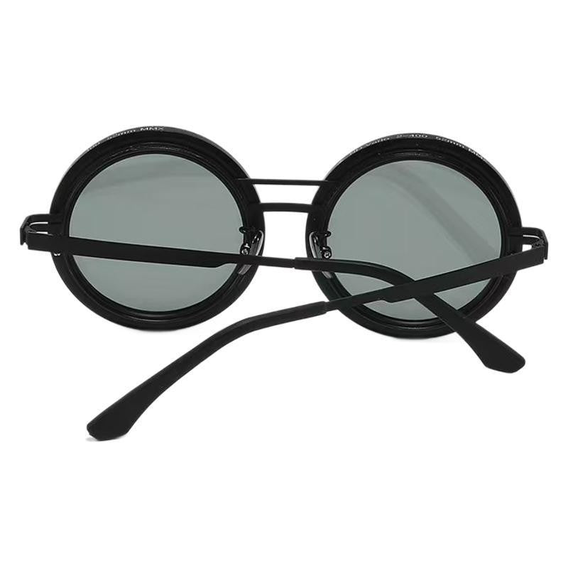Damen Runde Retro-Sonnenbrille mit markantem Metallrahmen Brehn