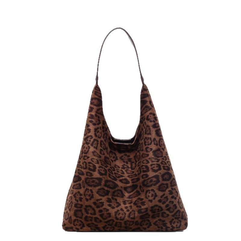 Wildleder Leopardprint Hobo Tasche Brehn