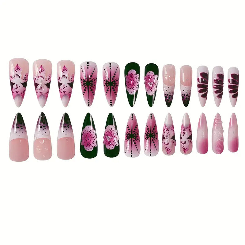 Premium Dekorative Stiletto Press-On Nagelkunst Brehn